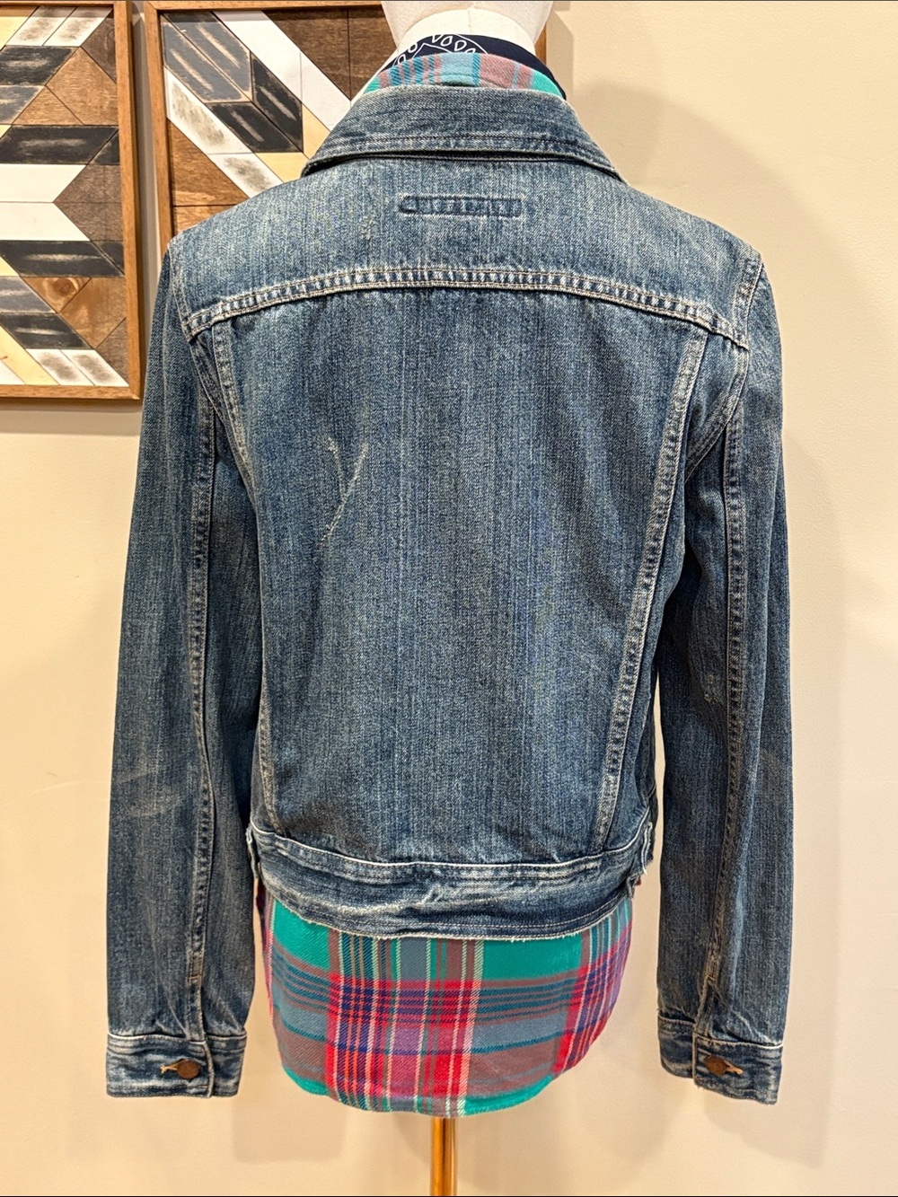 Vintage Ralph Lauren Sport 90s Distressed Denim Jean Jacket size Small - Picture 5 of 11